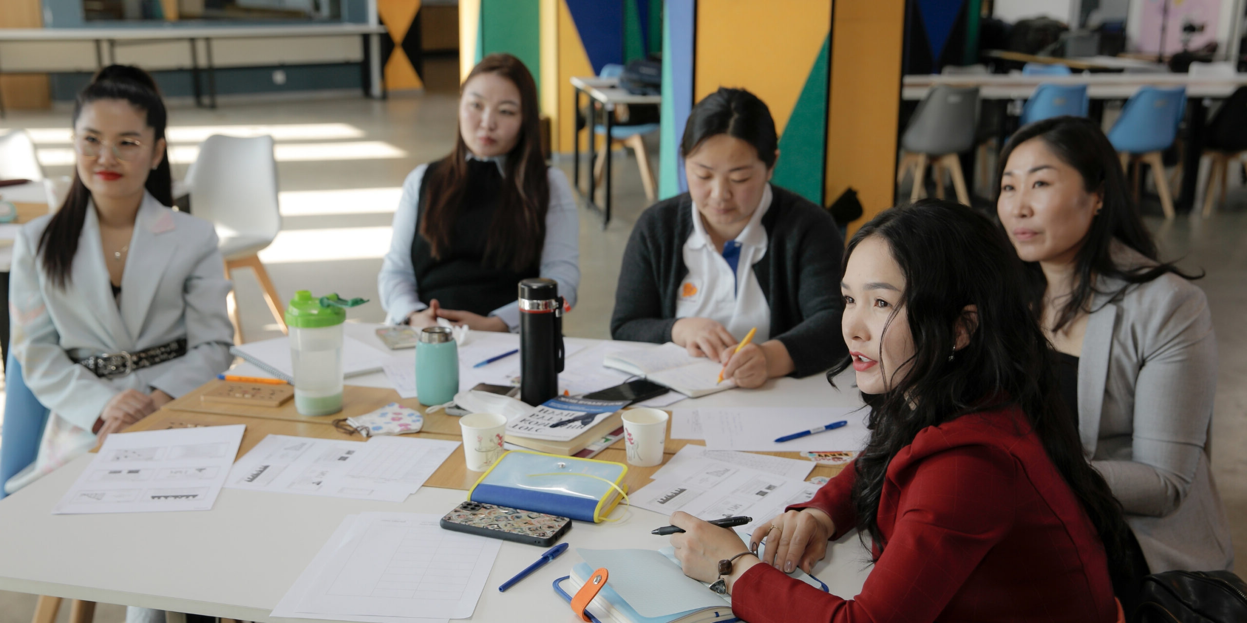 Women participate in a business training in the Women’s Business Center in Mongolia.