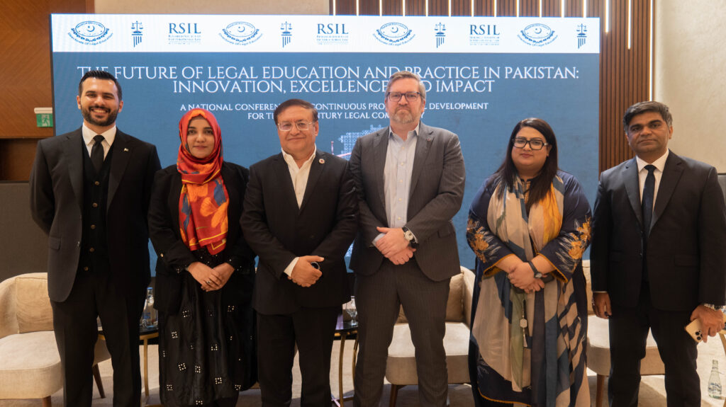 Group photo of panel speakers at a national conference on “The Future of Legal Education and Practice in Pakistan: Innovation, Excellence and Impact.”